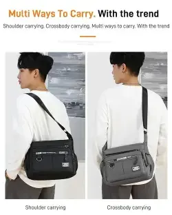 Large capacity mens shoulder bag