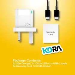 Kora Zaplug 30W Wall Charger USB&Type C