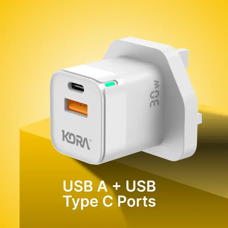 Kora Zaplug 30W Wall Charger USB&Type C