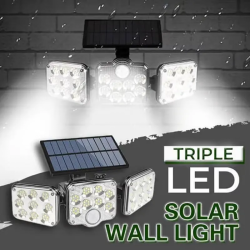 Triple Solar Wall Light With
