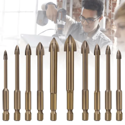 Cross 4-edge drill bit set (8 pieces)