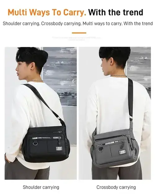 Large capacity mens shoulder bag